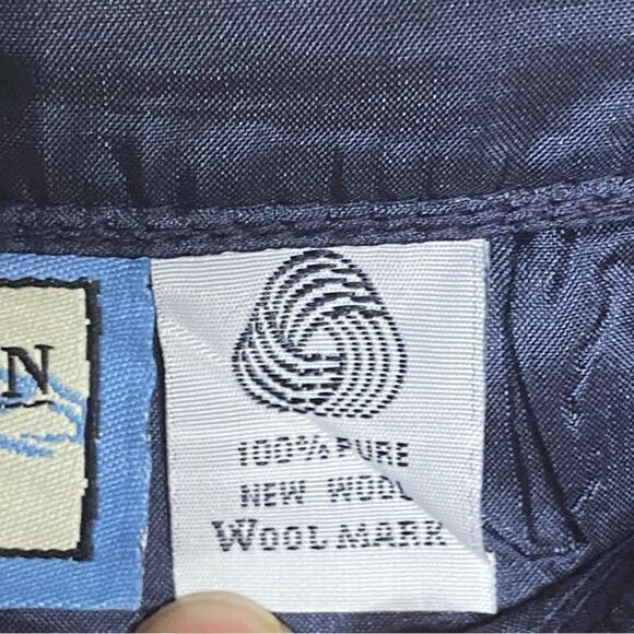 Pendleton Wm’s 2 Piece Blue Tan Skirt Set Sz 12 Wool Aztec Southwestern Cowgirl - Picture 9 of 10